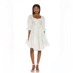 Selkie Shabby Chic Dress Sweetcorn Floral Watercolor Mini Dress Revolve‎ Size XS